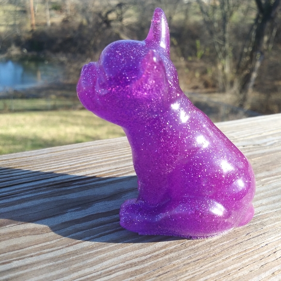 💜SOLD💜Frenchie Bulldog Epoxy Resin Art Purple - Picture 7 of 11